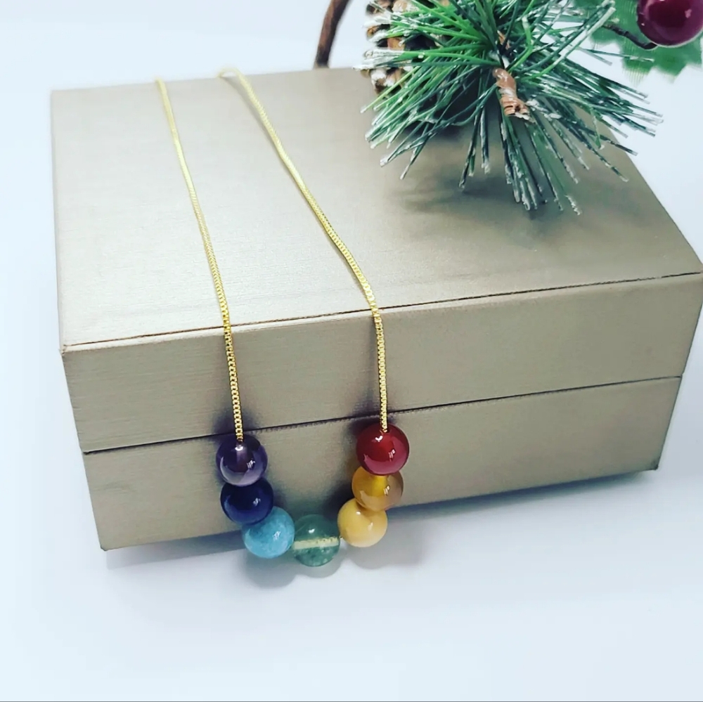 7 chakra crystals necklace